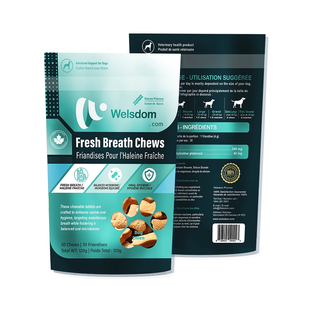 Fresh Breath Chew for Dogs and Cats Natural Oral Care and Bad Breath Freshener Pet Dental Health Chew