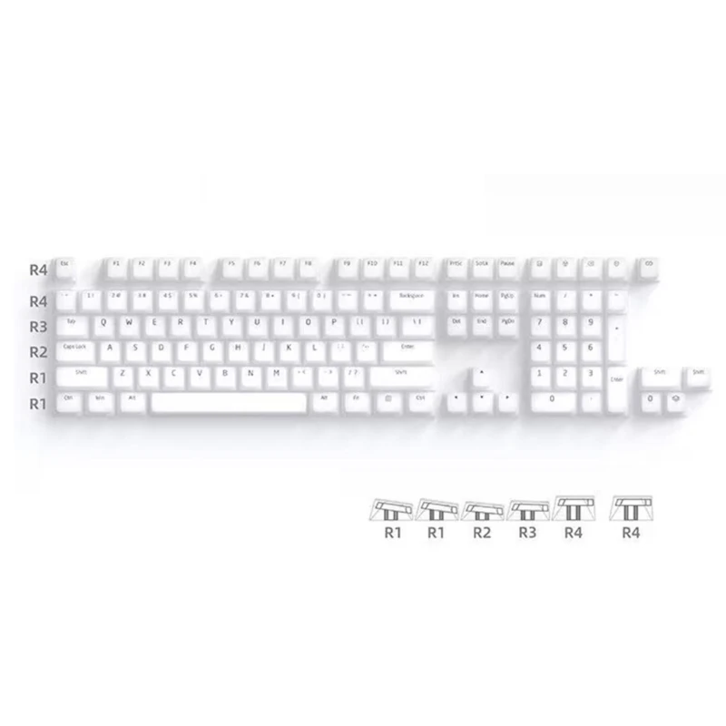 مجموعة أغطية المفاتيح بودنغ أغطية المفاتيح الخلفية الصامتة Keycap لمفاتيح 21/61/87/104/108