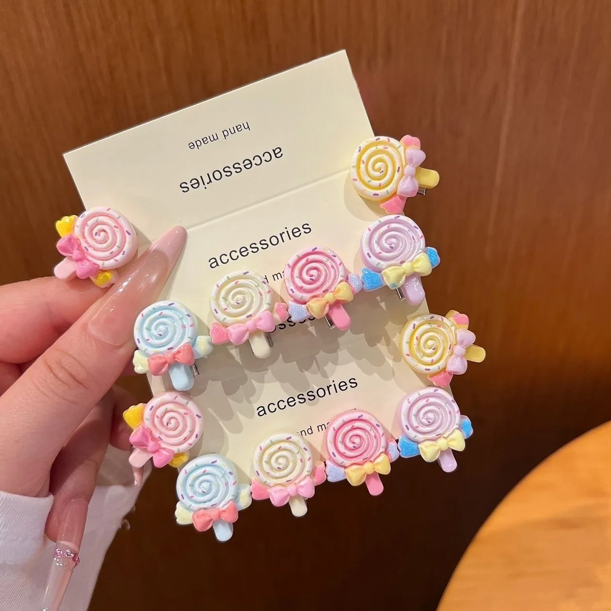 6PCS/12PCS Cute Lollipop Hair Clip Set, Macaron Bow Resin Alligator Hair Clips,Colorful Side Bangs Hair Clips, Hair Accessories