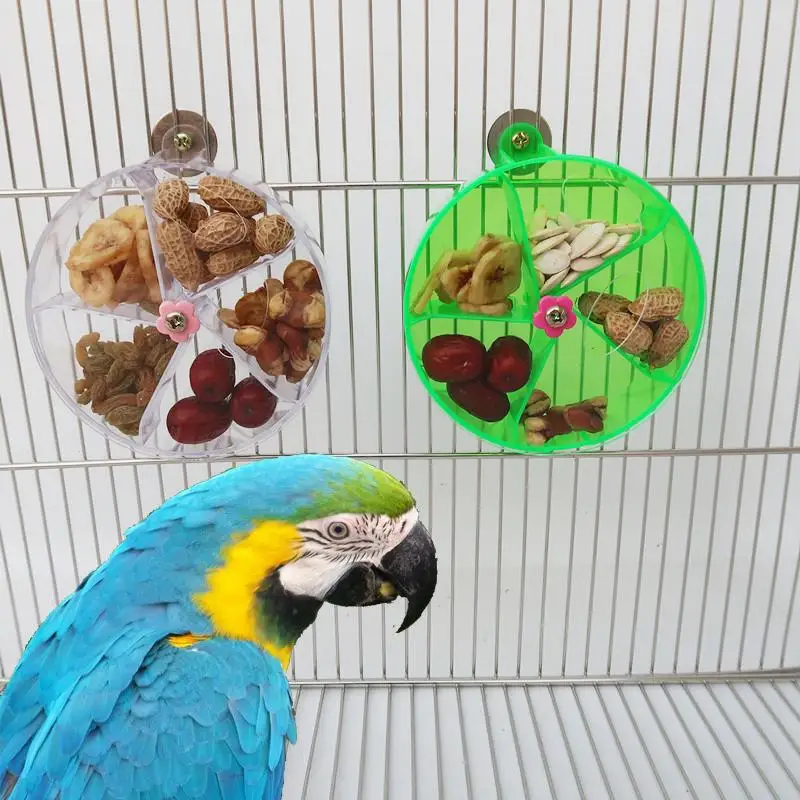 Rotate Pet Parrot Toys Wheels, Bite Chewing Birds Foraging Food Box Cage Feeder, Birds accessoires