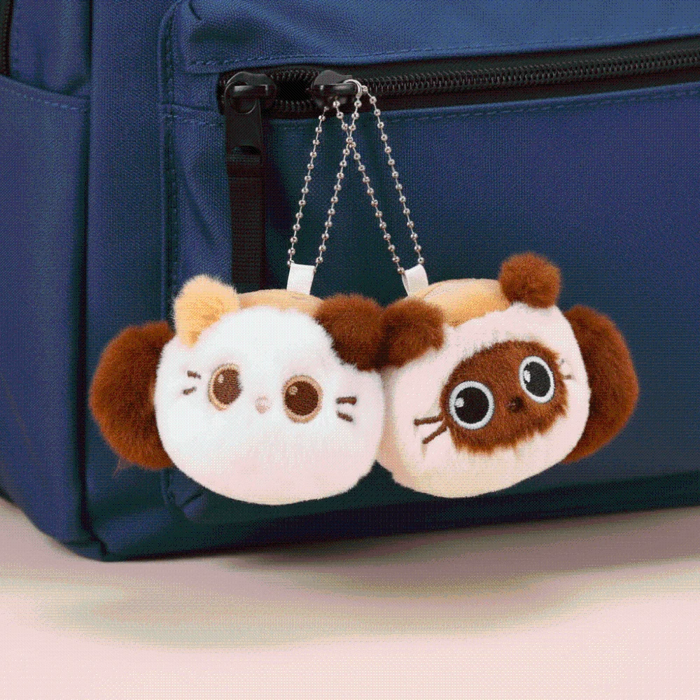 Miniature Cat Key Chains Soft Lightweight Magnetic Kitten Ornament Fuzzy Creative Cup Edge Pendant Desk Decor