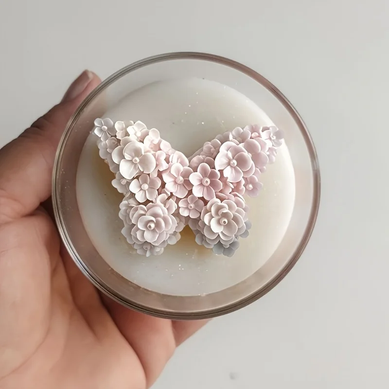 3D Flower Butterfly Silicone Mold - Suitable for Home Decoration、Clay、Soap、DIY Crafts、Candle Making、Aromatherapy - Durable and E