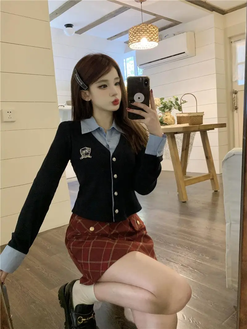 Koreanische Schul kleidung Schulmädchen Outfit Uniform Herbst verbessert tägliche Schuluniform Anzug Frauen Mode College-Stil jk Anzug