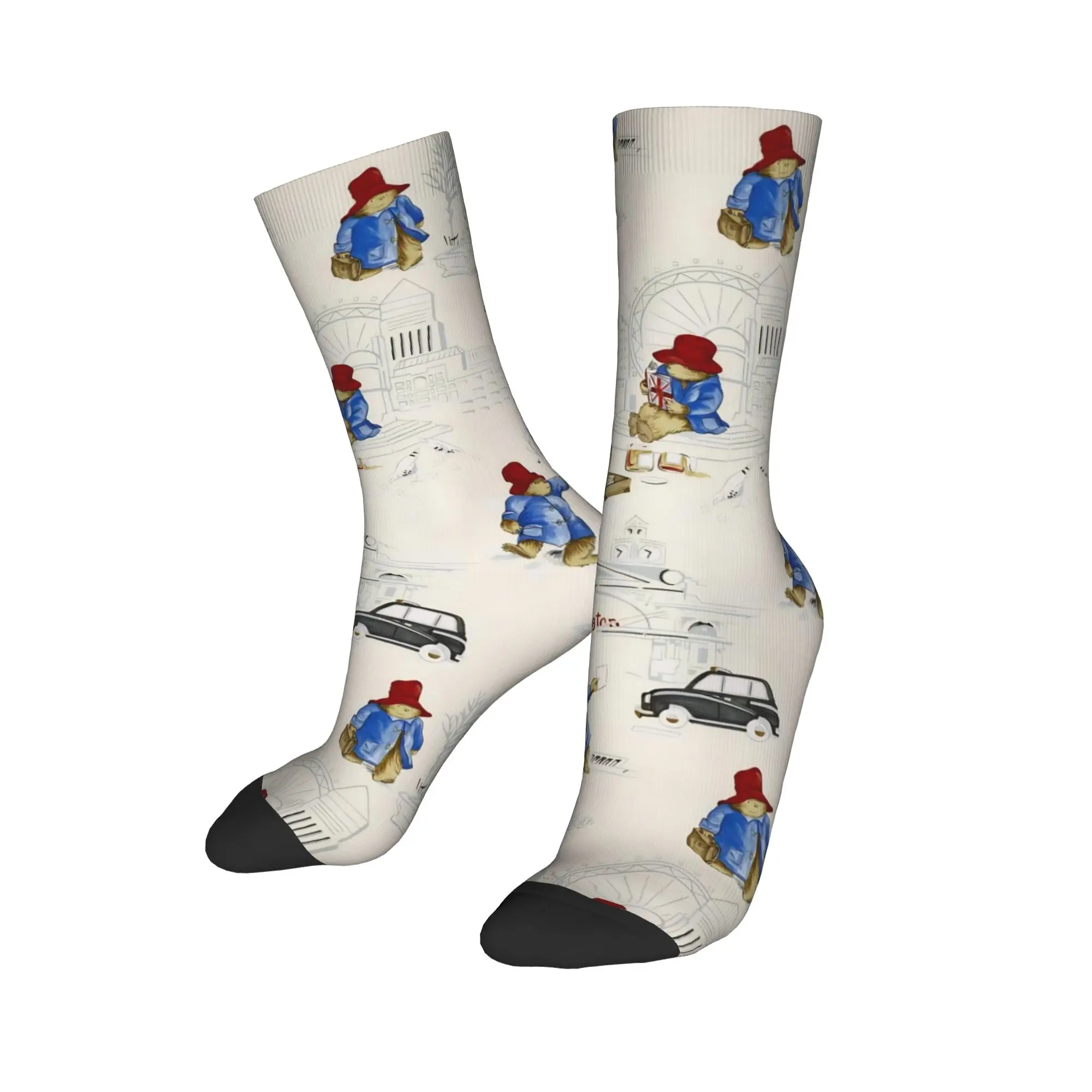 جوارب كرة السلة الملونة اللطيفة Paddington Brown Bear من البوليستر للجنسين قابلة للتنفس #1