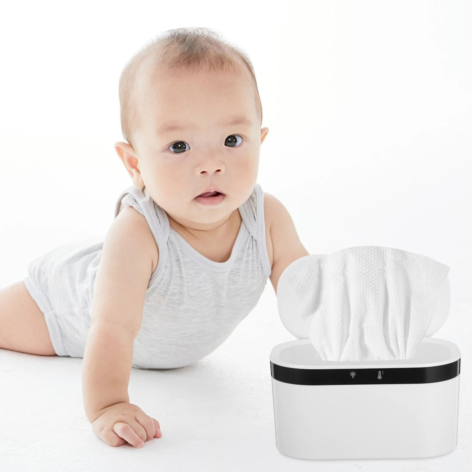 

【】Baby Wipe Warmer Constant Temperature Wipes Heating Box Fast Heating Night Light Portable Diaper Care Wet Tissue Dispenser