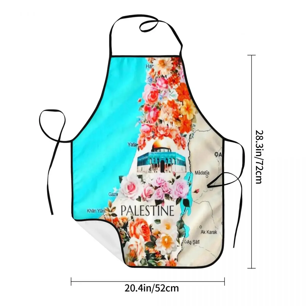 خريطة زهور للرجال والنساء لمآزر الكاحل ، مطبخ ، شيف ، تابليير إسرائيل ، طبخ ، خبز ، بستنة #5