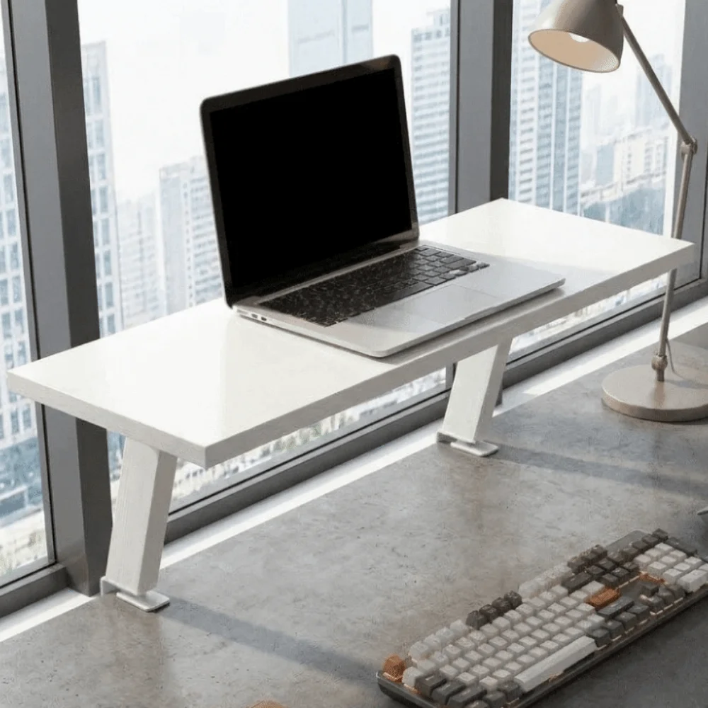 No Drilling Clamp Desk Organizer Adjustable Stable Desk Edge Clamp Shelf Easy To Assemble Space Saving Floating Desk Shelf