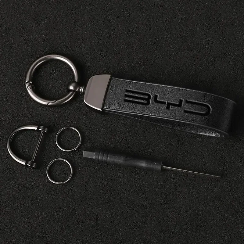 Car Keychain Car Leather Key Strap Auto Key Holder For BYD Seal U Dolphin Mini Sealion 7 Song Pro ATTO 3 Yuan UP Dolphin Seal 5