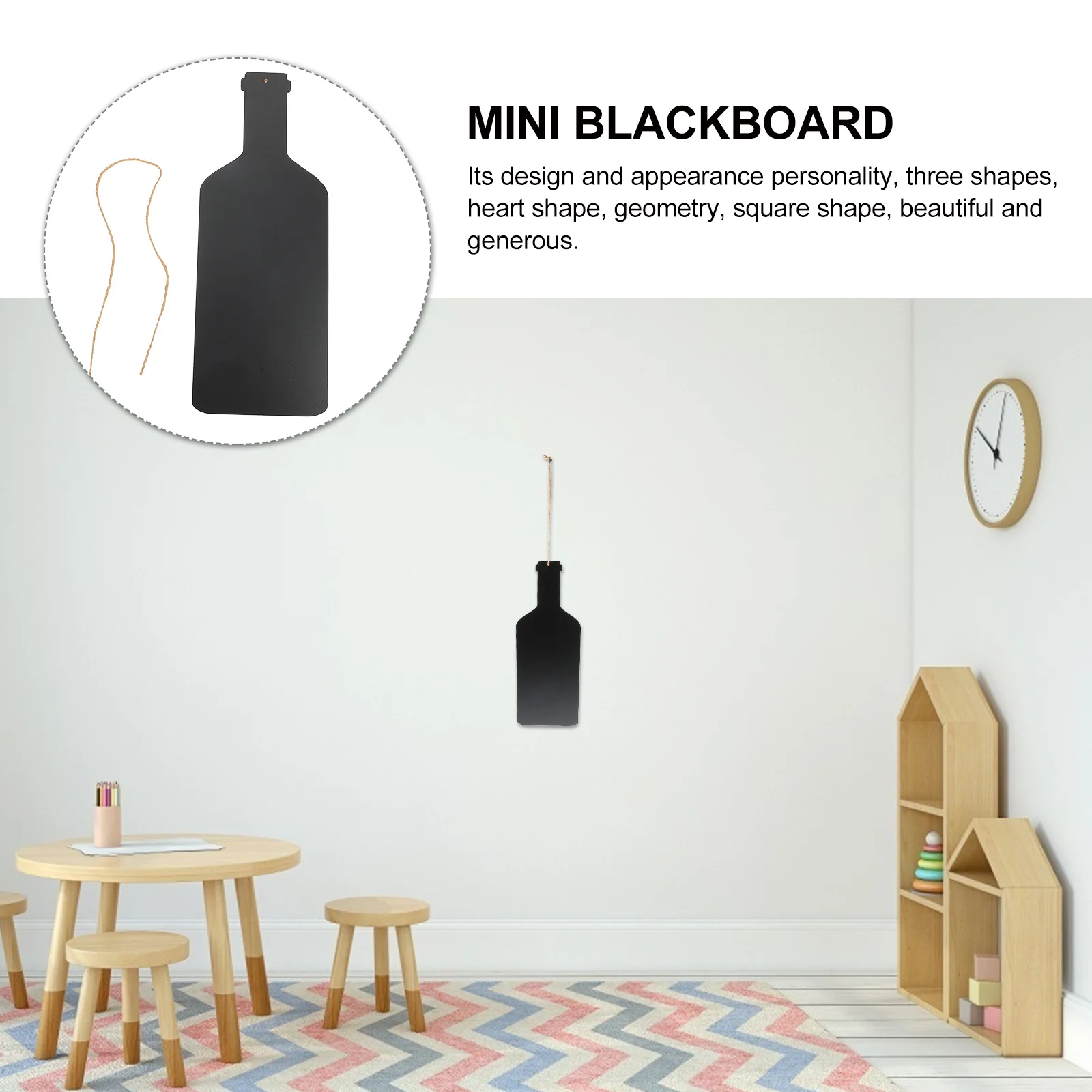 علامة رسائل خشبية صغيرة لزجاجة النبيذ المعلقة لتزيين السبورة في المقهى والمطعم