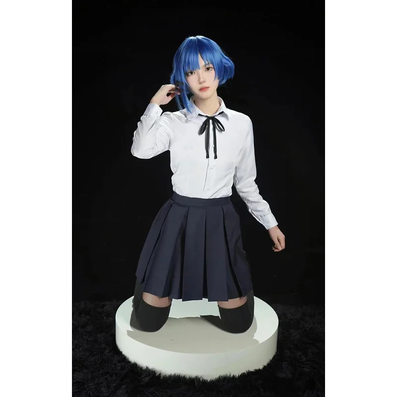HN8 Yamada Ryo Costume Anime Bocchi The Rock Cosplay Skirts Shirt Blue Wig Full Sets For Women Girl Party Carnival Halloween8…Gf