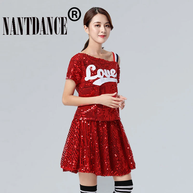 Kpop Jazz Dance Kostüme für Frauen Hip Hop Kleidung Disco Bling Pailletten Jazz Street Dance Anzug Frauen Bühne Leistung Outfits