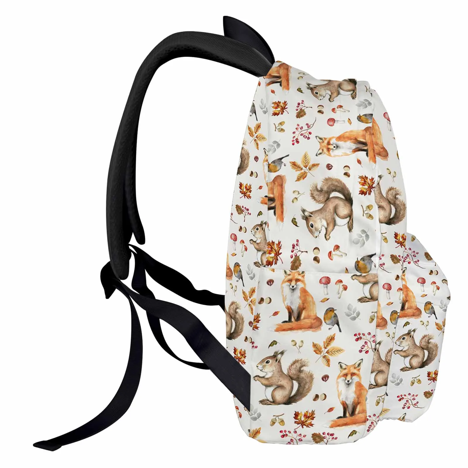 

Autumn Plants Squirrels Foxes Backpack Teenagers Student School Bags Laptop Custom Backpack for Men Women Travel Bag