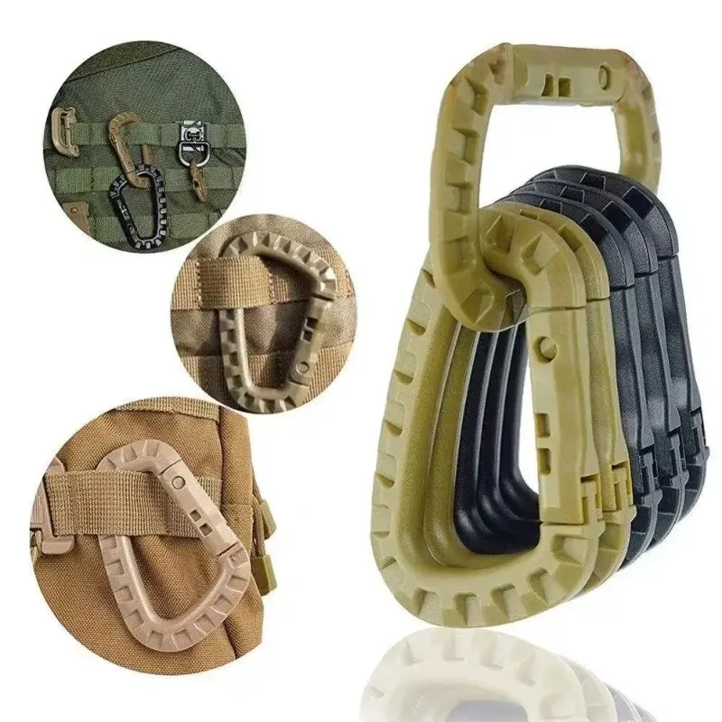 1-10Pcs Military Tactical Carabiner Clips Accessories D-Ring Buckle Mountaineering Carabiner Backpack Hanging Key Outdoor Gadget view 2