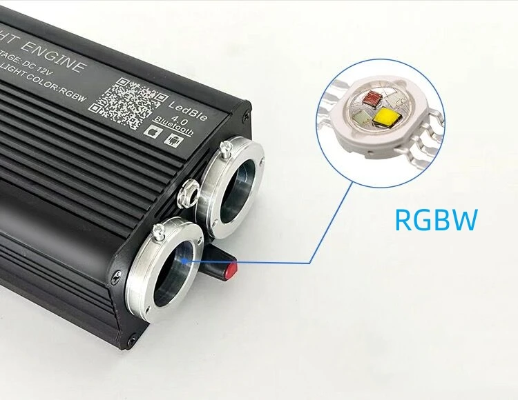 Imagem -04 - Cabeças Duplas Smart Phone App Controle Remoto Controle de Voz de Áudio Faça Você Mesmo Estrelado e Meteoro Tiro Dispositivo de Fibra Óptica Light Engine Rgbw