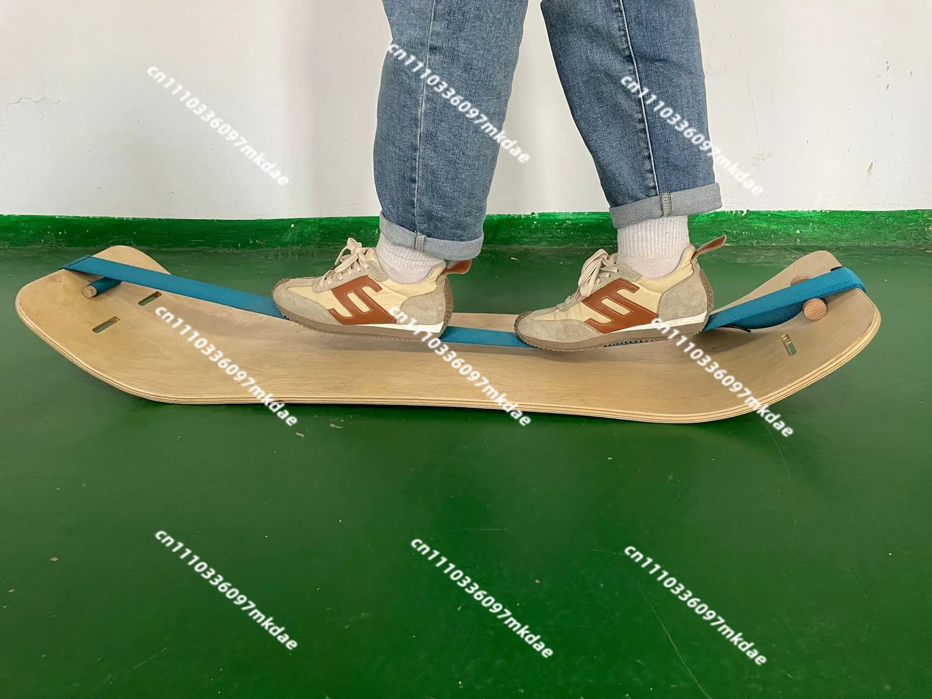 Maple Wooden Balance Board Flat Belt Yoga Training Ski Webbing Accessories Home Fitness Equipment