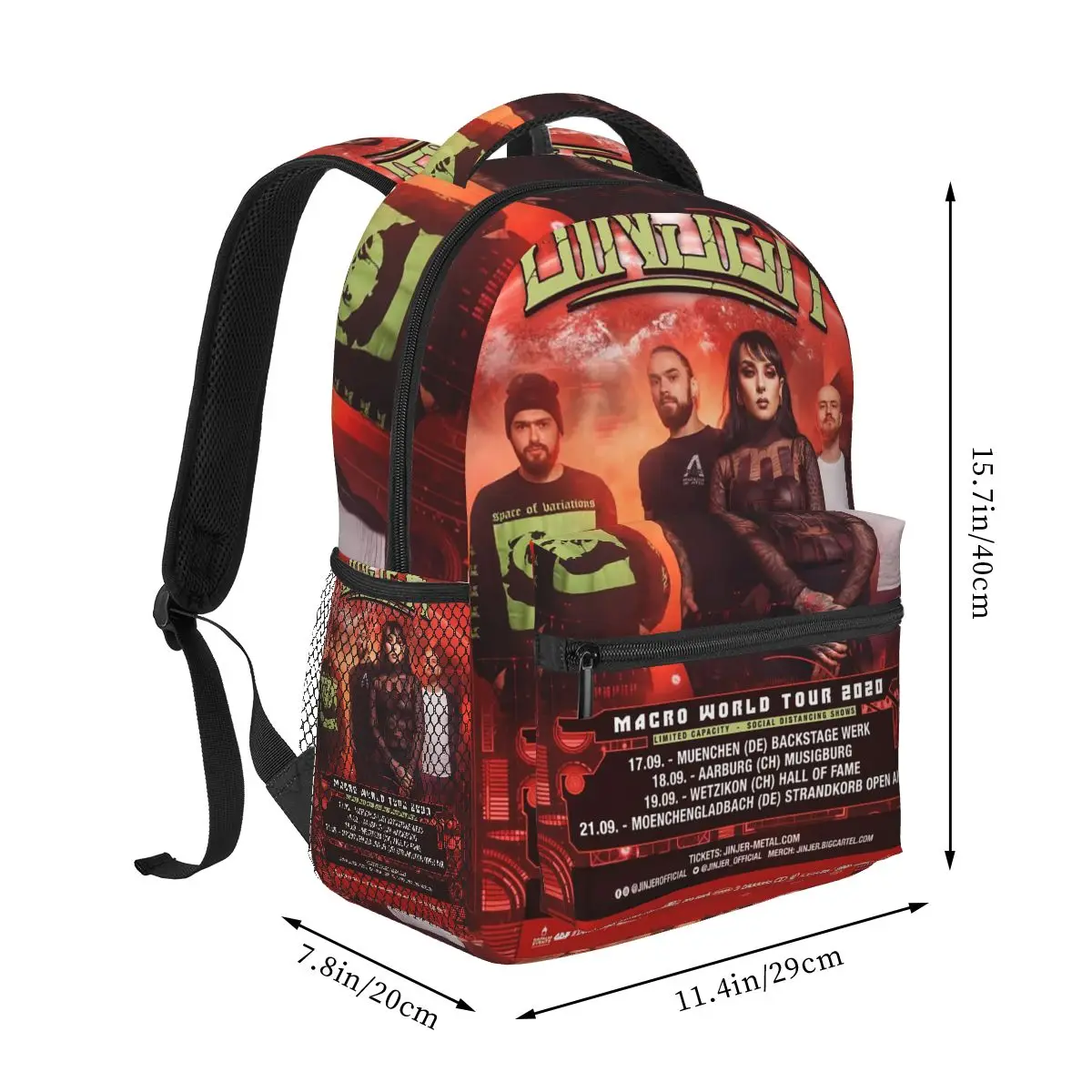 Jinjer Sunflower Retro Metal Band Backpack Student Boys Girls BookBag Kids School Bag Laptop Shoulder Bags for Men Women