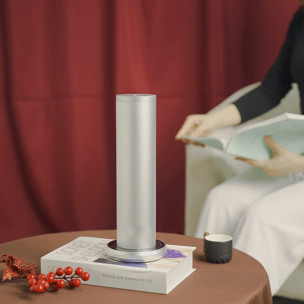 Wholesale Cylindrical Aluminum Alloy Small Area Tabletop Waterless Electric Smart  Bluetooth Aroma Essential Oil Diffuser