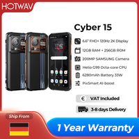 HOTWAV Cyber 15 Rugged Phone G99 Octa-core 200MP Cellphone 6.6'' FHD+ 120Hz 12GB RAM 256GB ROM Mobile Phone Dual Touch Screen