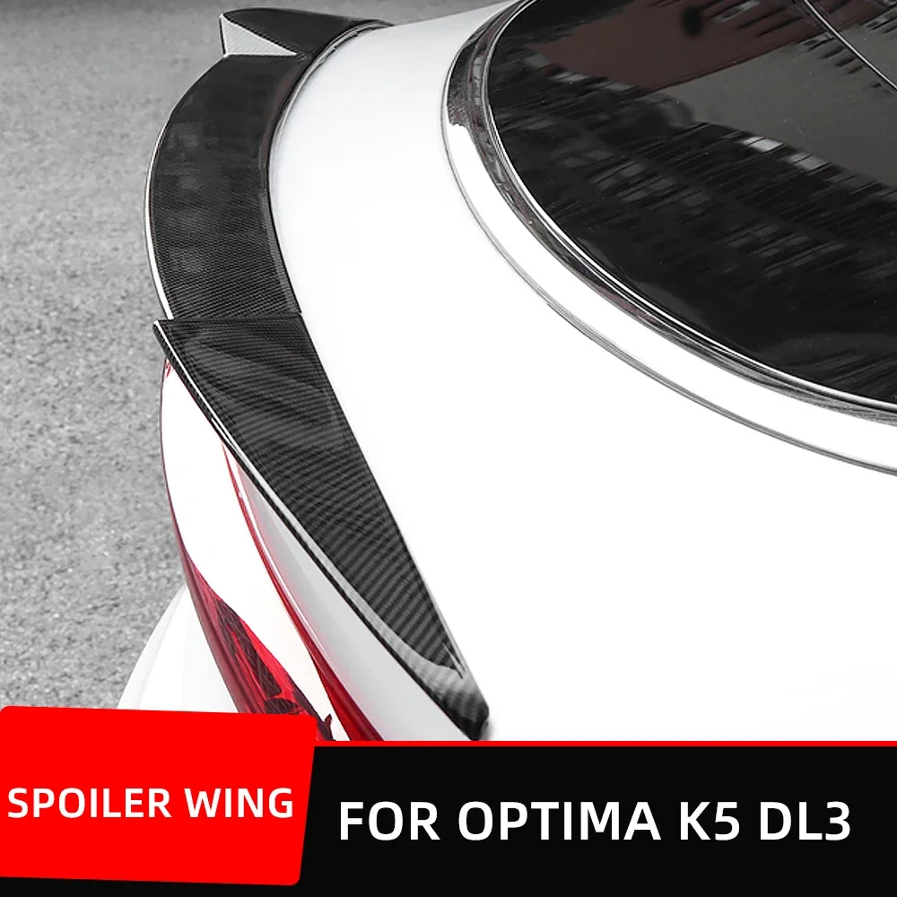 

For Kia Optima K5 DL3 2020 Rear Trunk Lid Boot Ducktail Lip Spoiler Wings ABS Black White Carbon Printing Exterior Accessories