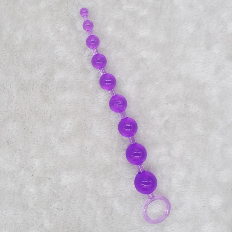 New Soft Rubber Anal Plug Beads Long Orgasm Vagina Clit Pull Ring Ball Butt Toys Stimulator Sex Toys For Adults Women Random 1pc