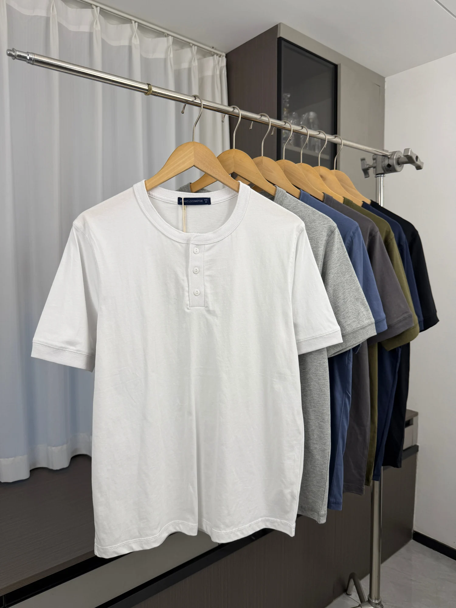 

Retro High Quality Breathable Combed Cotton Loose Casual round Neck Color Short Sleeve T-Shirt for Men Summer Fashion U...