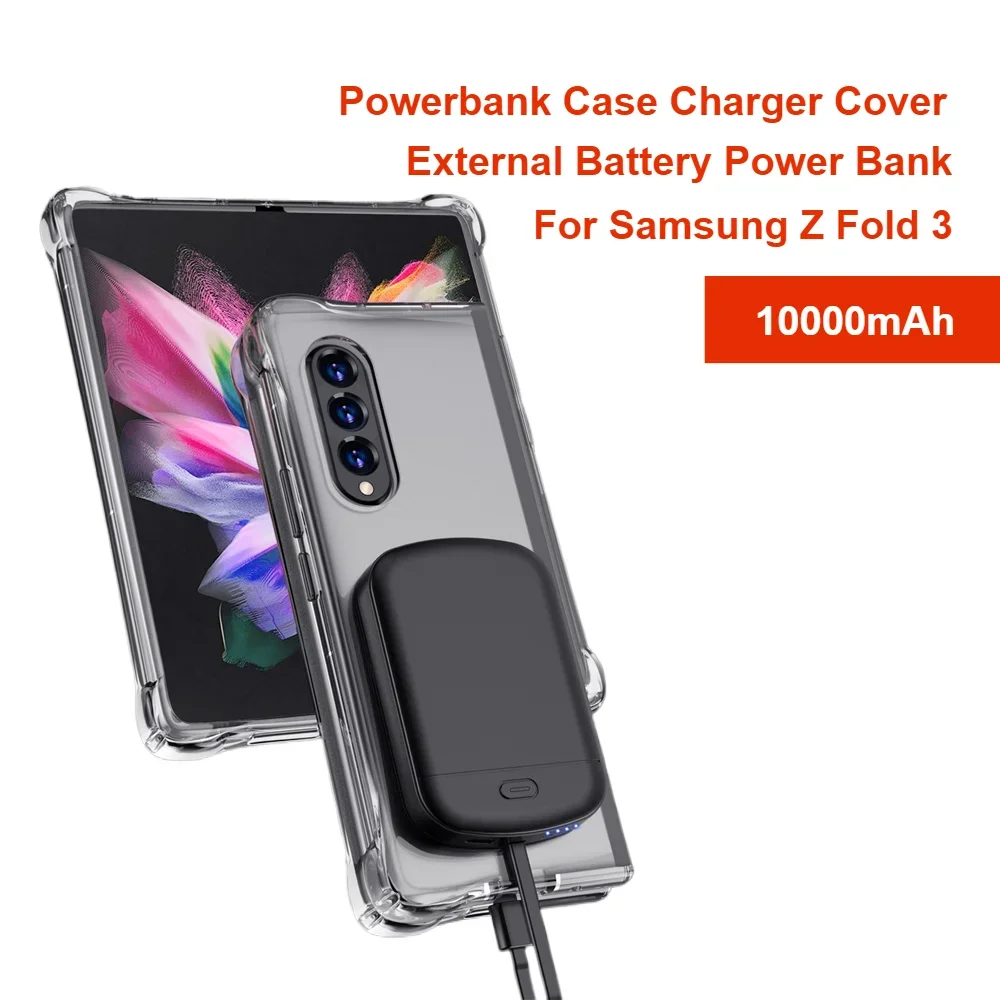 

For Samsung Z Fold 3 Powerbank Case 10000mAh External Battery Power Bank Charger Cover for Samsung Z Fold