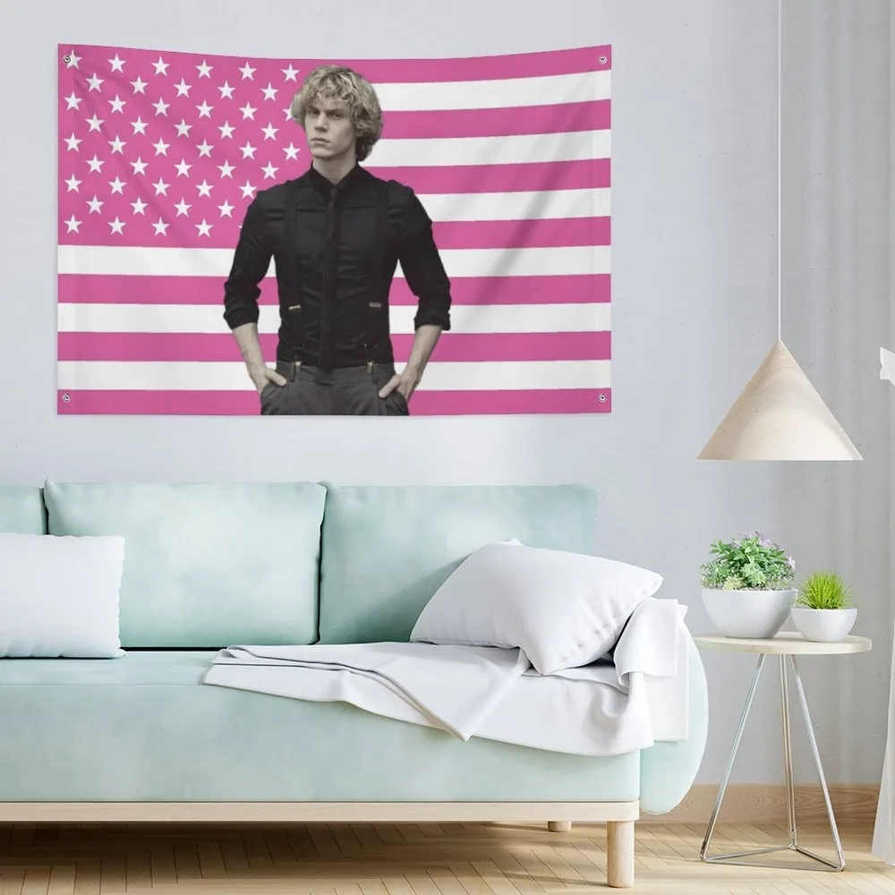 1pc Evan Peters Decoration Garage Flags for Bedrooms Advertising Flaga Custom Flag to Hang Outdoor Decor Tapestry Barber Shop
