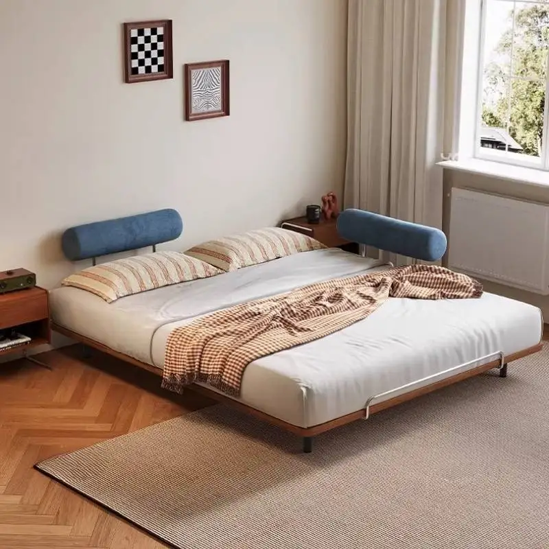 Support Lumbar Double Bed Frames Accessories Set Wood Solid Style Bed Frames Storage Sets Modern Cama Box Casal Furniture Home