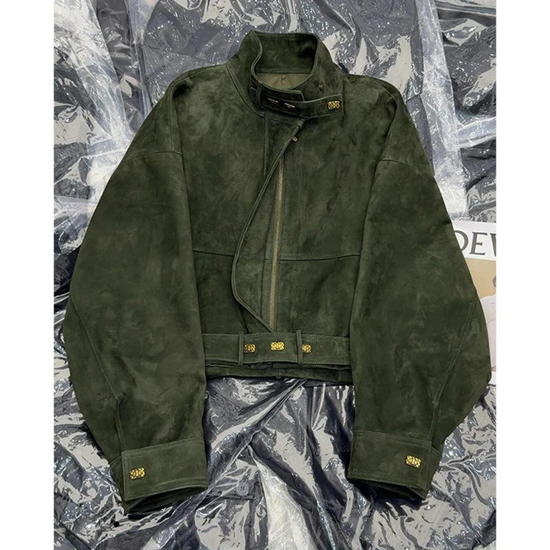 

MEXZT Y2K Cropped Jacket Women Harajuku Vintage Stand Collar Coat Autumn Streetwear Grunge Long Sleeve Zipper Design Outerwears