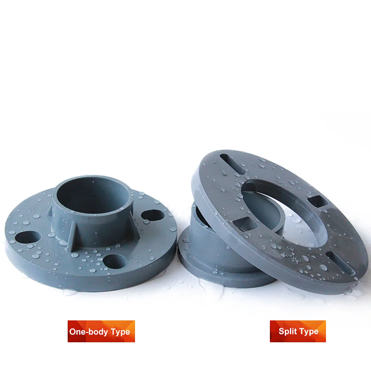 1Pcs Grey PVC 20 25 32 40 50 63 75 90 110mm Flange Pipe Connector PVC Adapter Hardware Fittings Tube Parts Slip Socket Flanges