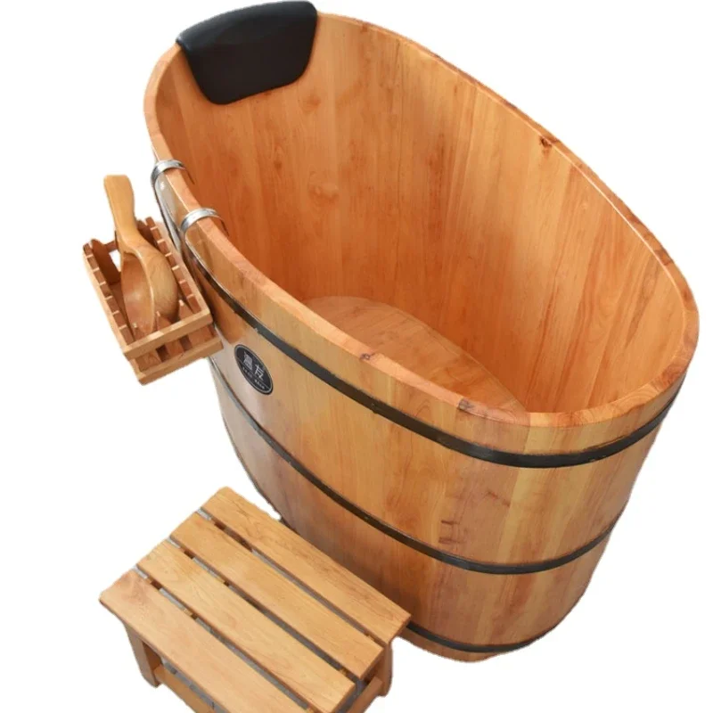 ZC Cedar Bath Barrel Household Bathtub Bath Steaming Bucket Adult and Children Wooden Barrel Bathtub