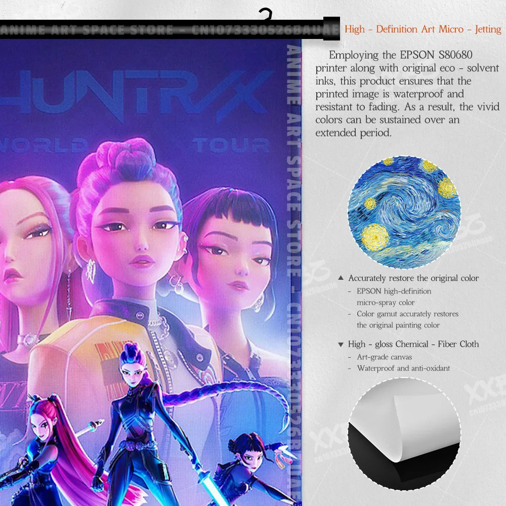 Personaggio anime per KPop Demon Hunters Wall Art Canvas Scrolls Immagine Stampa Decorazione della casa Appeso dipinto Soggiorno Poster