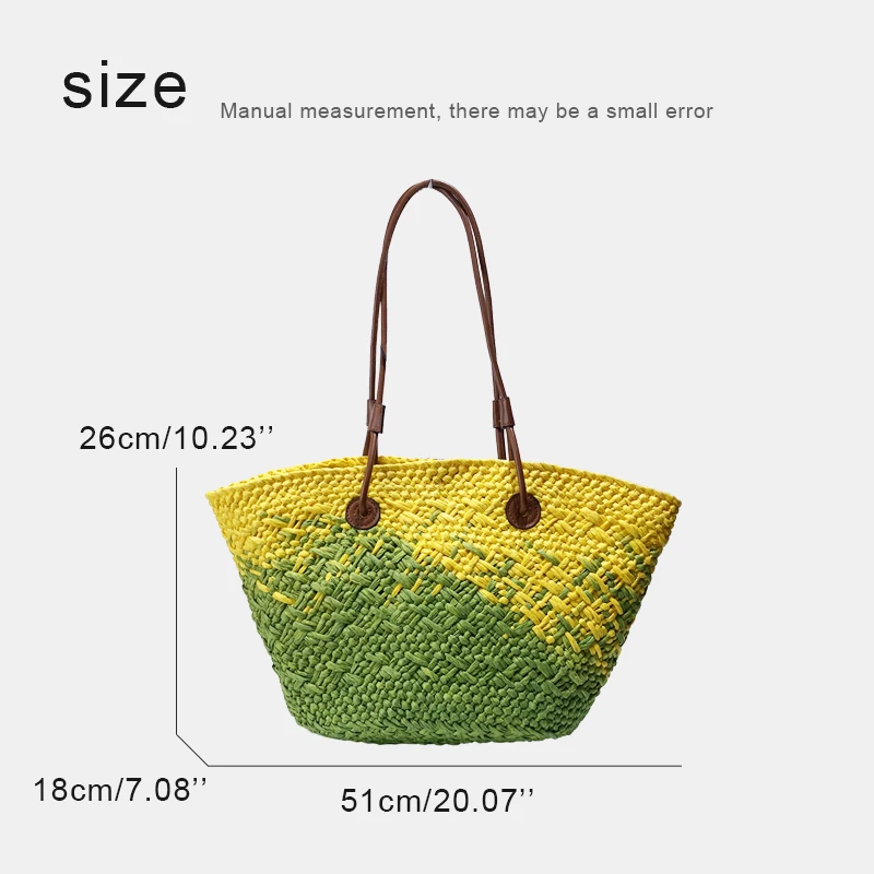 Beach Straw Tote Bags For Women Luxury Designer Handbags And Purses 2024 New In Papyrus Woven Large Capacity Underarm Shoulder