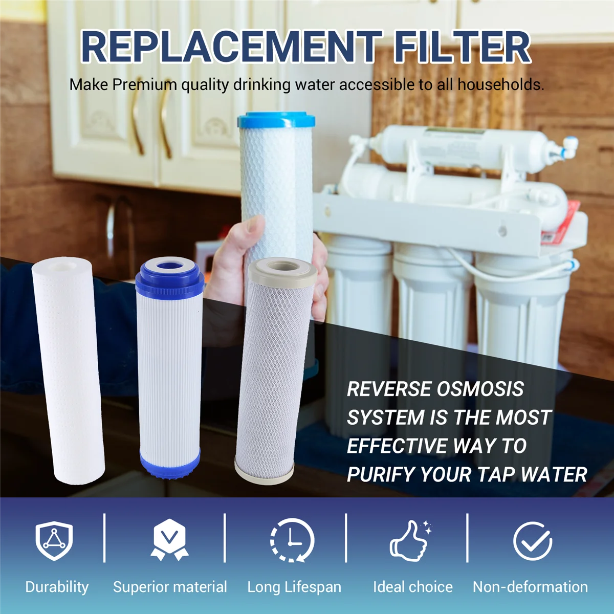 New 10Inch Filter Elements Filtration System Purify Replacement Part Universal For Water Purifier For Household Appliances