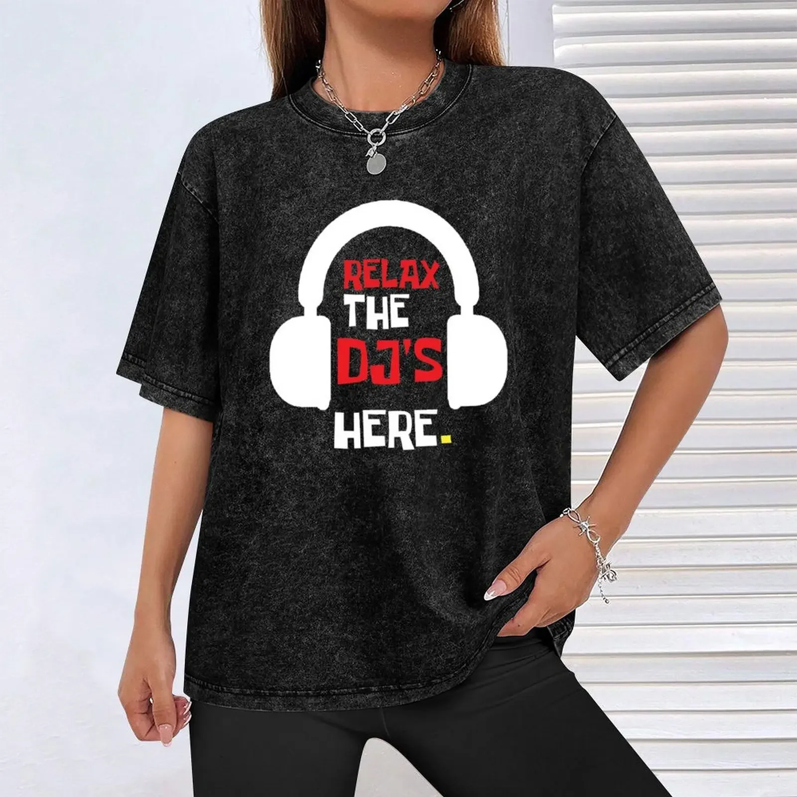 تي شيرت Relax The Dj's Here تي شيرت بمقاسات كبيرة تي شيرت مضحك هدايا لصديقك وكرة السلة تي شيرت جرافيك للرجال