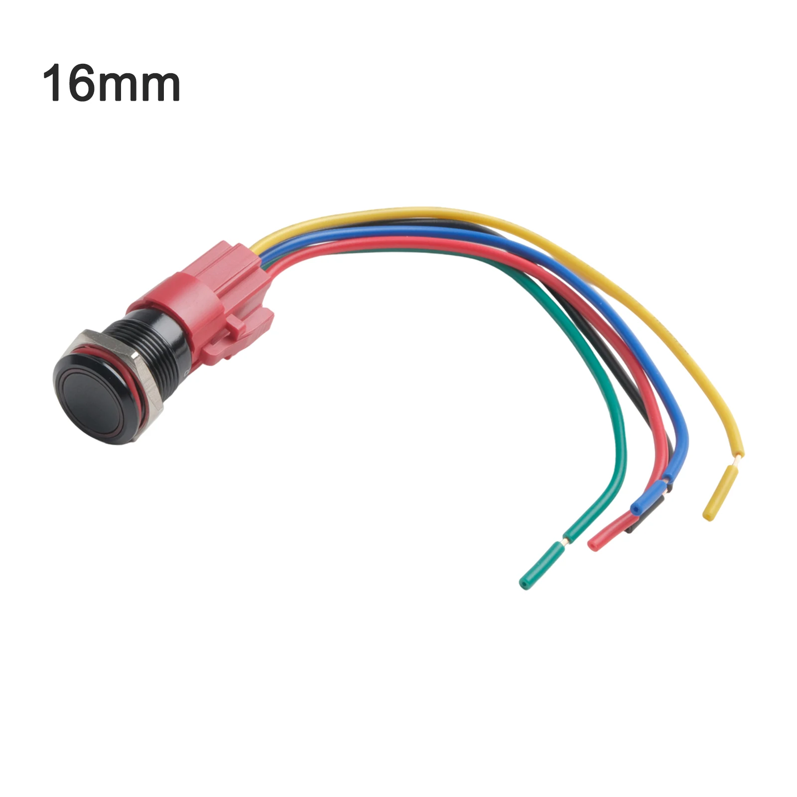 1pcs Metal Latching Push Button Switch 16mm Waterproof With LED Light Self-Locking/Rese With Power Mark 12V