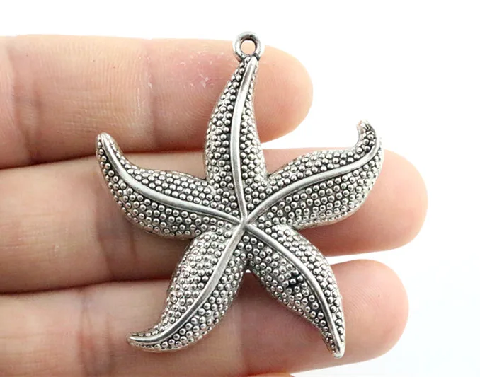 3pcs 49x42mm Antique Silver Plated Starfish Handmade Charms Pendant DIY Jewelry Making Accessories for bracelet necklace