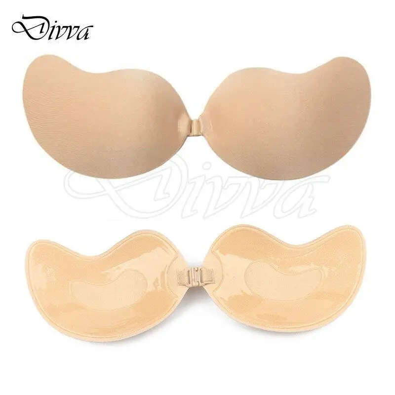 Sutiã push up invisível para mulheres, bralette de silicone com fechamento frontal, sem alças, sem costura, auto-adesivo, roupa interior, novo