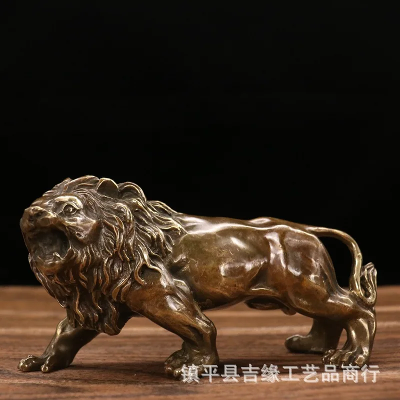 

Brass Little Lion Ornament for Living Room Entrance Hallway Study Decoration Lion