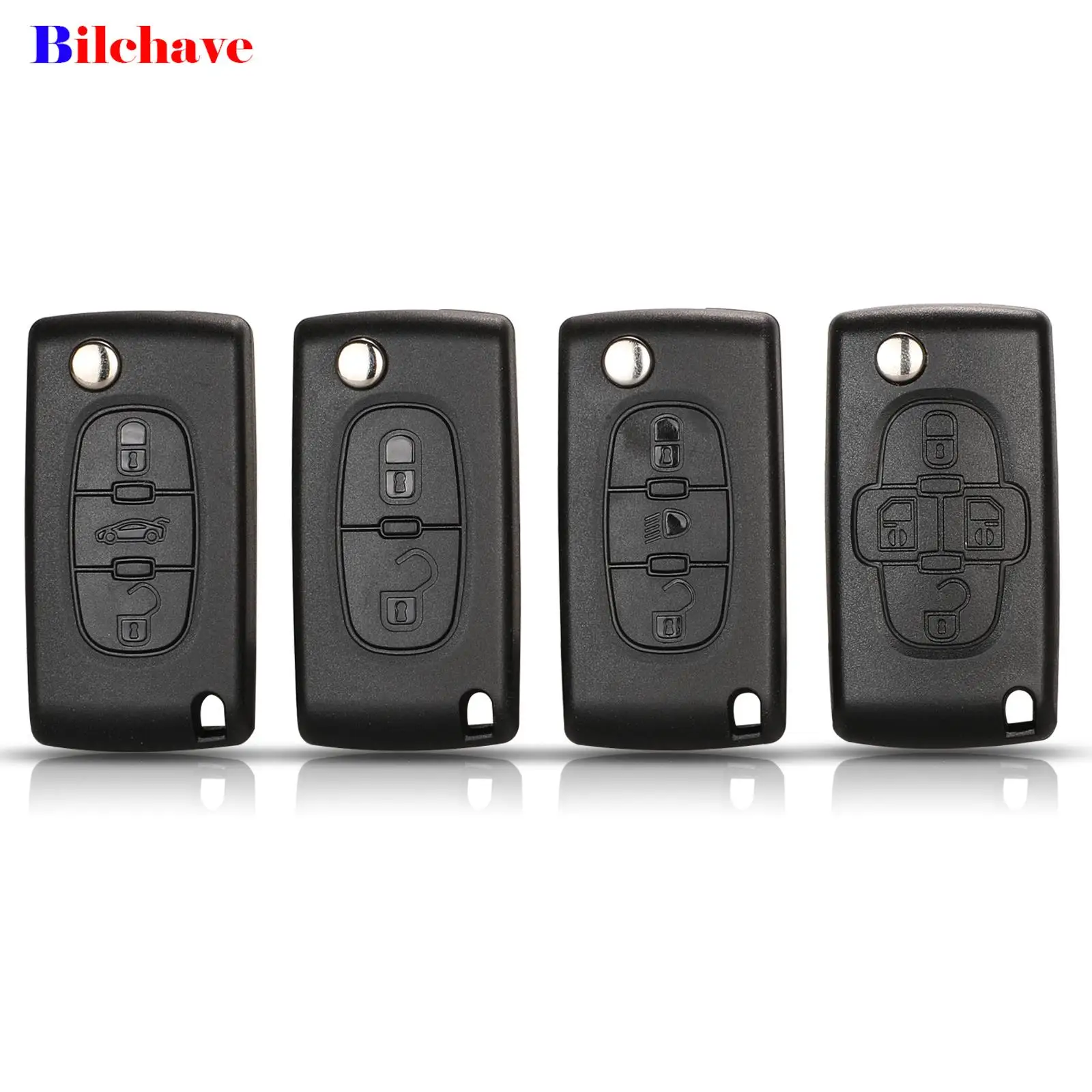 jingyuqin 2/3/4 Buttons Flip Remote Car Key Shell Case for Peugeot 207 307 308 407 607 807 Partner Citroen C2 C3 C4 C5 C6 Xsara