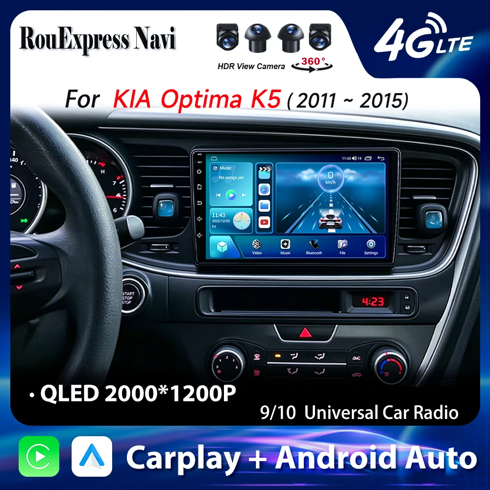 Autoradio For KIA K5 Optima 2011 2012 2013 2014- 2015 Android auto Radio Samochodowe Stereo DVD Carplay Bluetooth Head Unit 2Din
