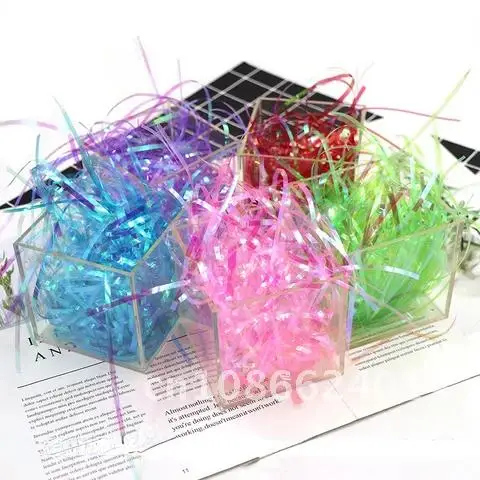 

Colorful Diamond Raffia Shredded Confetti Foil Paper 100g for Gift Box Decorations Basket Packaging Filler Material Party Decor