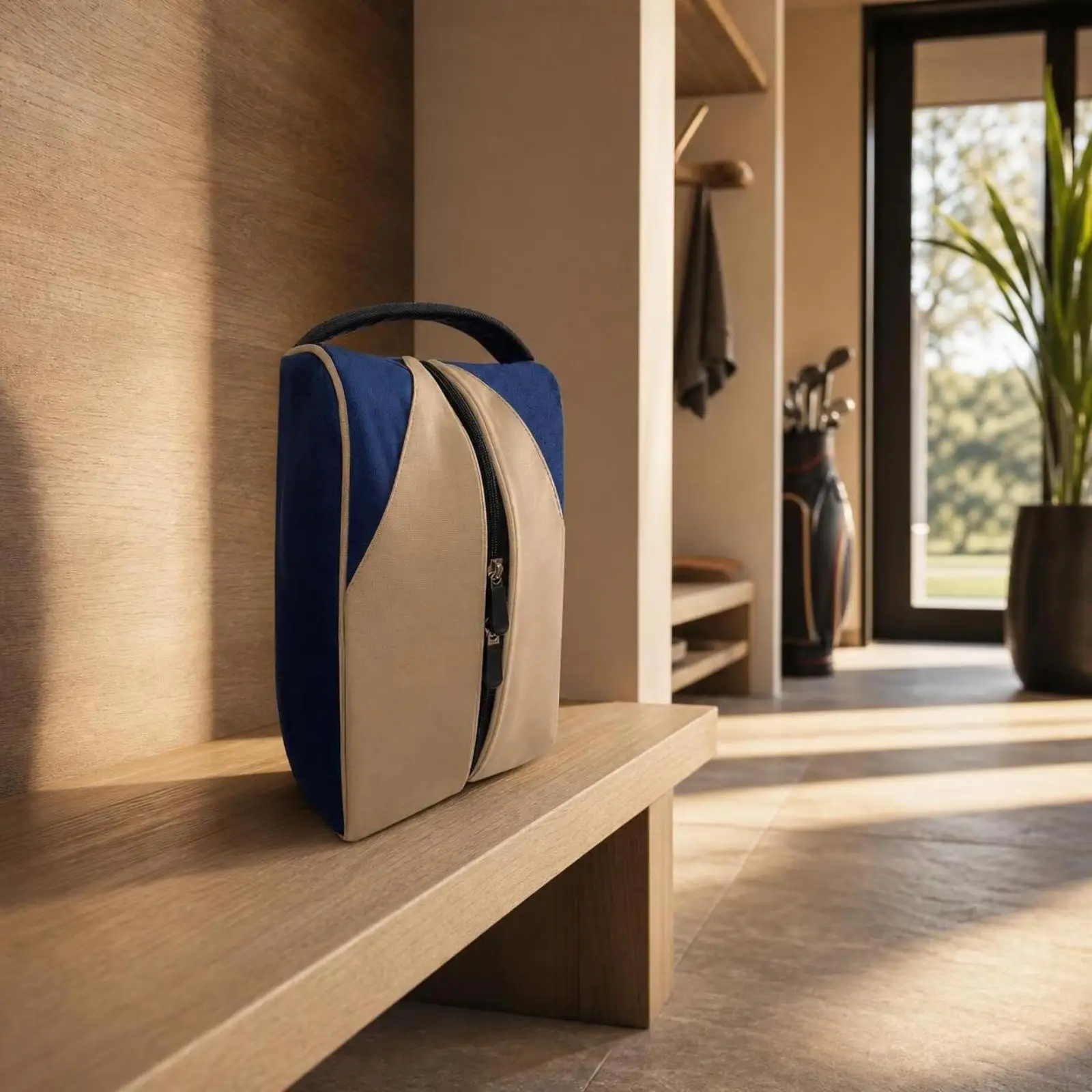 Travel-Friendly Shoe Carrier with Handle | Curved Zipper Opening, Golf shoe