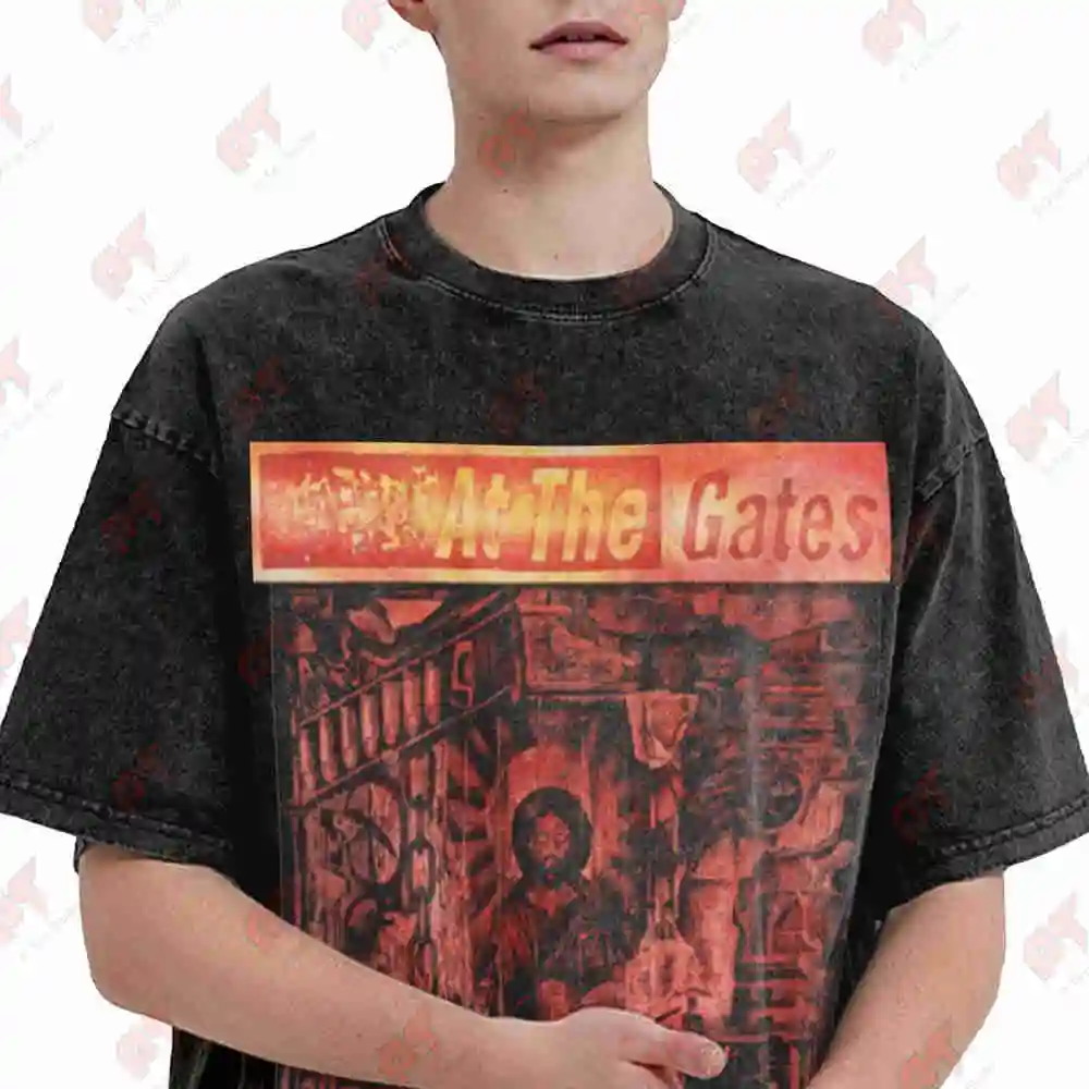 At The Gates Slaughter Of Soul Swedish Death Vintage Washed Tee Pure Cotton T-Shirt