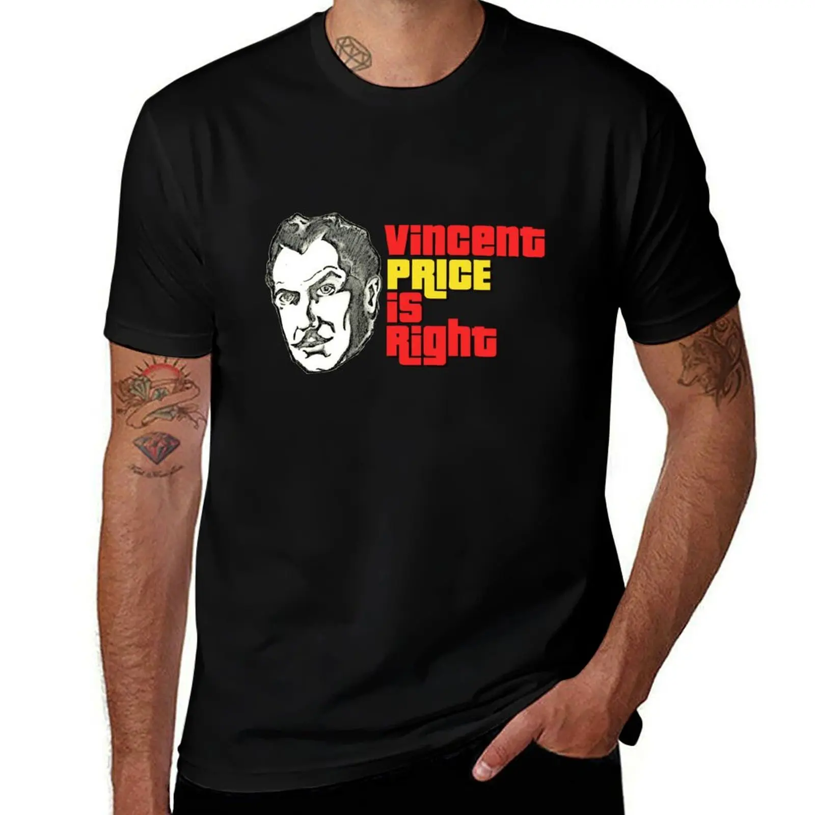 

Футболка Vincent Price is Right Larger, мужская футболка, дизайнерские футболки для мужчин, облегающая футболка