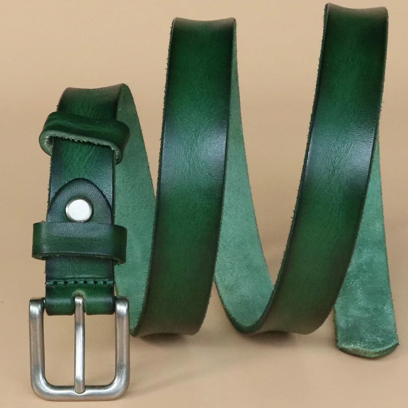 

Женский ремень из натуральной кожи в стиле ретро, 2,3 см, верхний слой из воловьей кожи, женские корейские повседневные разноцветные ремни с тонкой игольной пряжкой