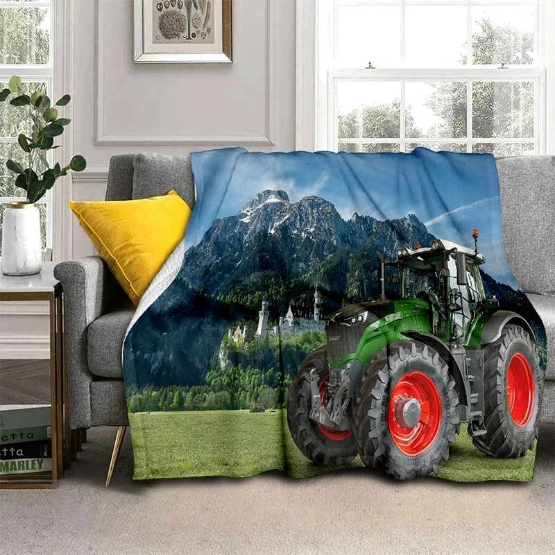 3D Retro Car Tractor Truck Series HD Blanket,Soft Throw Blanket for Home Bedroom Bed Sofa Picnic Travel Office Cover Blanket