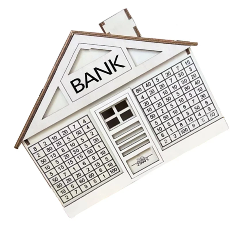 

AB42-Деревянная копилка для управления медом с номерами для взрослых и детей, трекер экономии Евро на 2000,