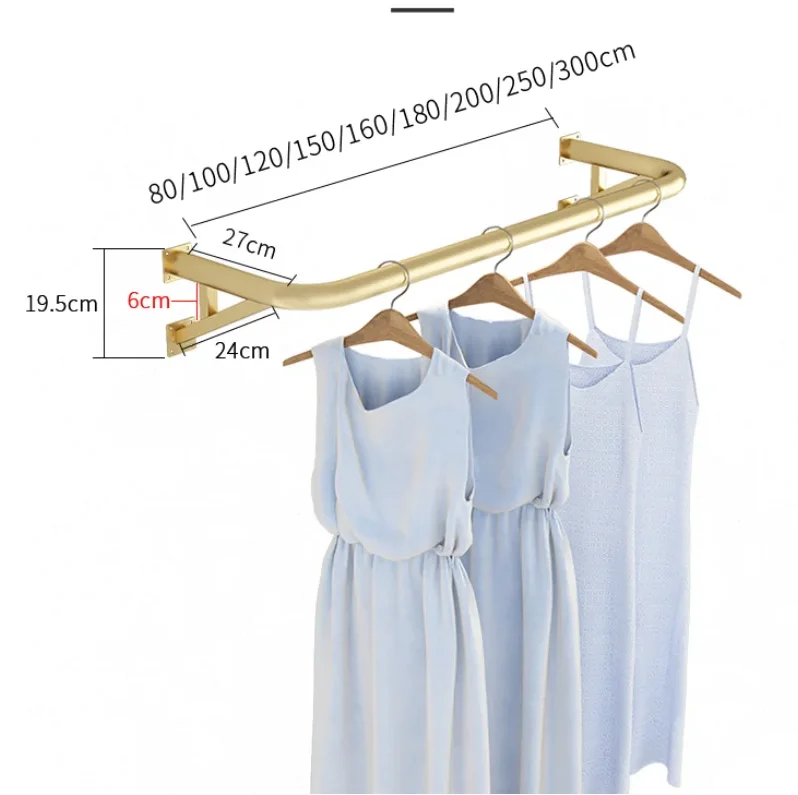 Wall mounted clothes rack on display rack of clothing store special women's wear wall mounted clothes rack for clothes rack