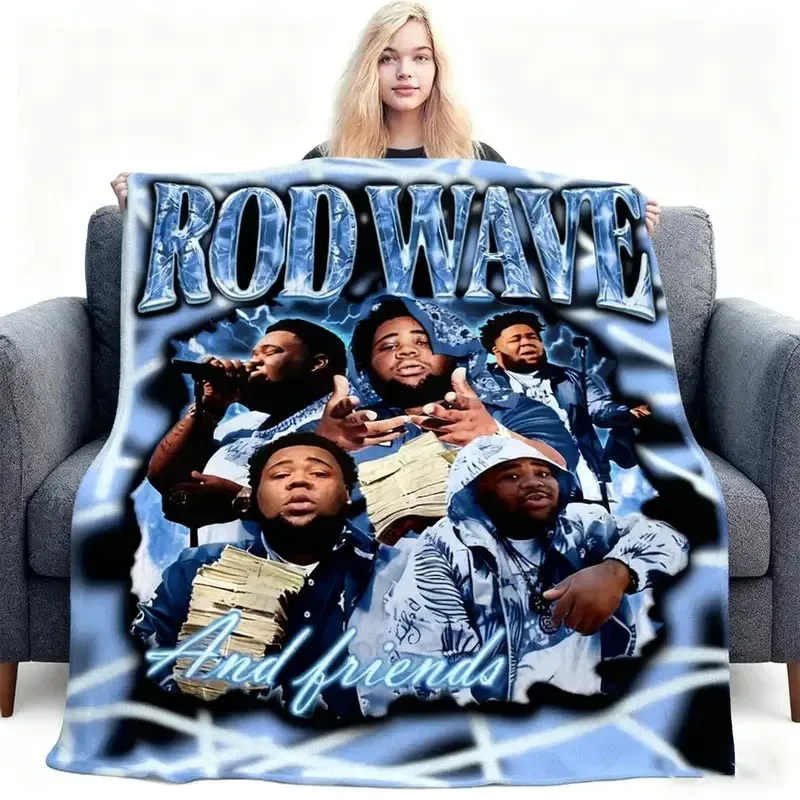 Customize Soft Funny Throw Blanket Rod Wave Throw Blankets for Adults 60in x 80in, Soft Blankets for Women Men, Rod Wave Gifts f